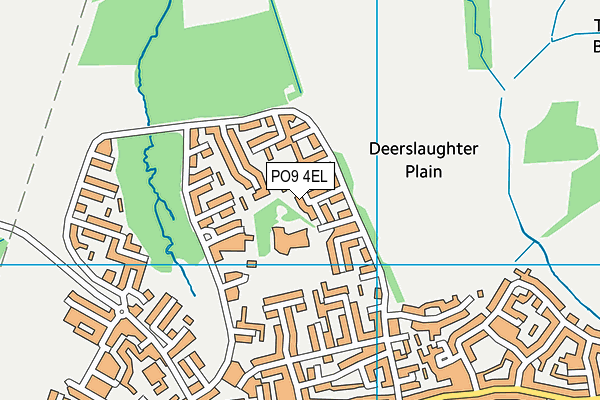PO9 4EL map - OS VectorMap District (Ordnance Survey)