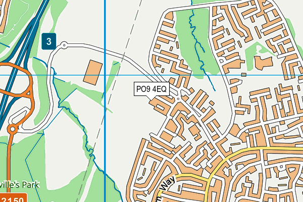 PO9 4EQ map - OS VectorMap District (Ordnance Survey)