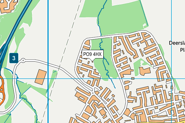PO9 4HX map - OS VectorMap District (Ordnance Survey)
