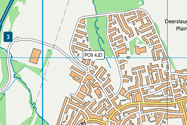 PO9 4JD map - OS VectorMap District (Ordnance Survey)