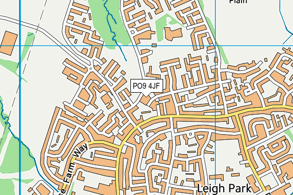 PO9 4JF map - OS VectorMap District (Ordnance Survey)