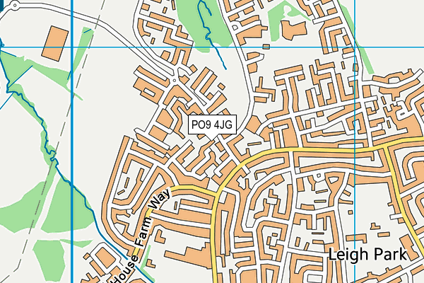 PO9 4JG map - OS VectorMap District (Ordnance Survey)