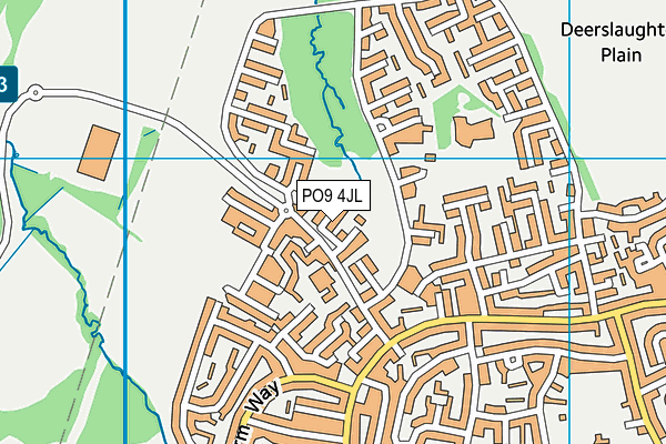 PO9 4JL map - OS VectorMap District (Ordnance Survey)