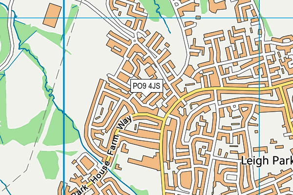 PO9 4JS map - OS VectorMap District (Ordnance Survey)