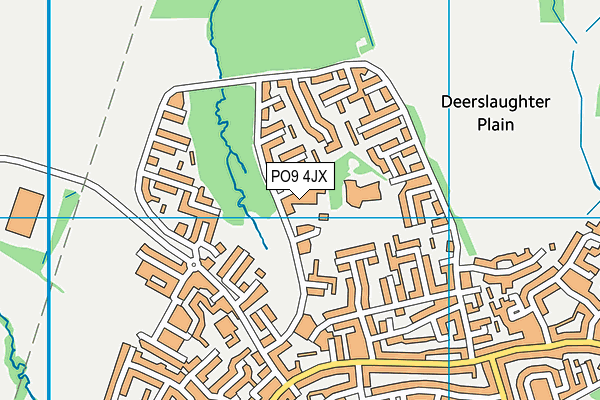 PO9 4JX map - OS VectorMap District (Ordnance Survey)