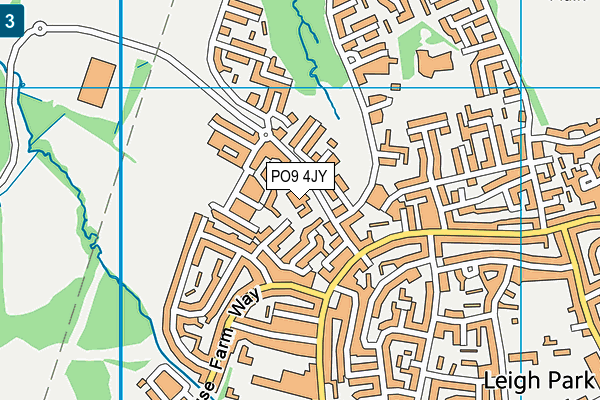 PO9 4JY map - OS VectorMap District (Ordnance Survey)