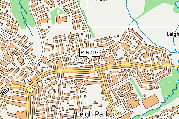 PO9 4LG map - OS VectorMap District (Ordnance Survey)