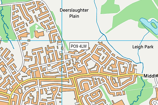 PO9 4LW map - OS VectorMap District (Ordnance Survey)