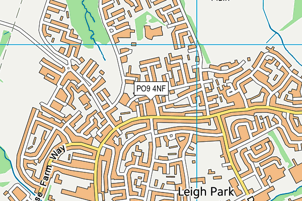 PO9 4NF map - OS VectorMap District (Ordnance Survey)
