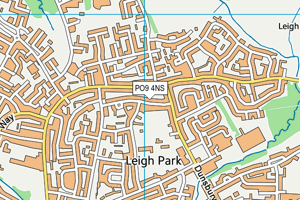 PO9 4NS map - OS VectorMap District (Ordnance Survey)