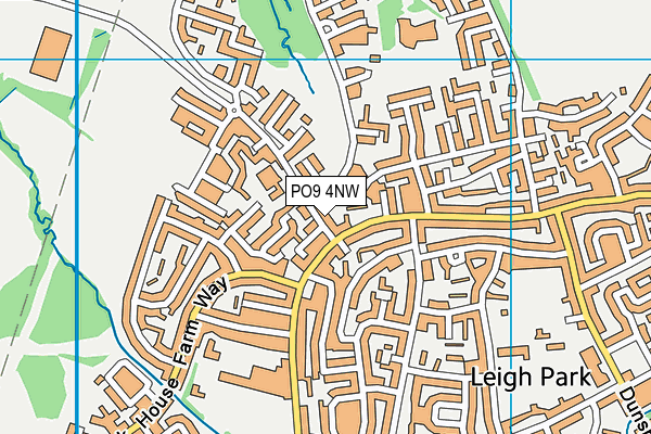 PO9 4NW map - OS VectorMap District (Ordnance Survey)