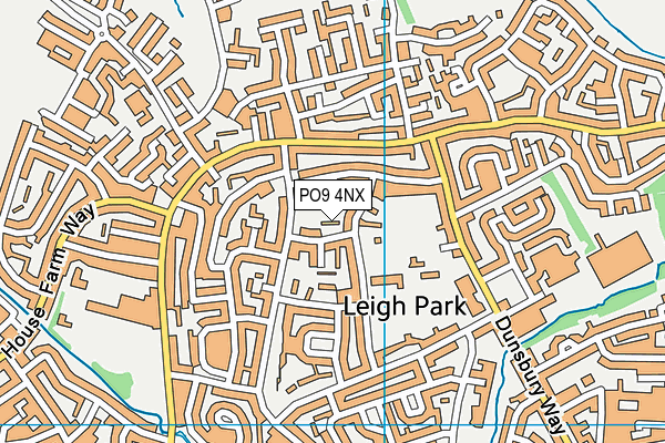 PO9 4NX map - OS VectorMap District (Ordnance Survey)