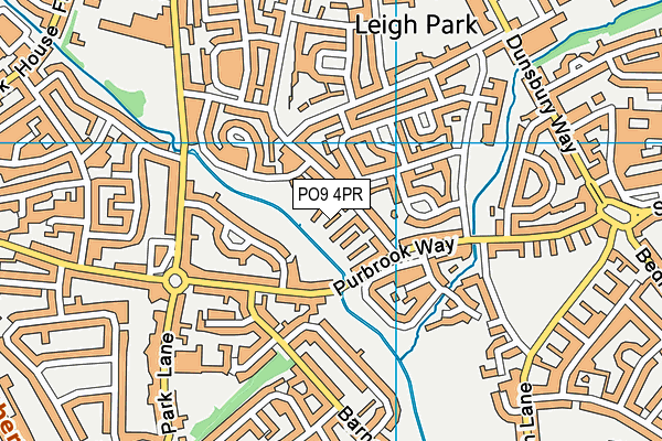 PO9 4PR map - OS VectorMap District (Ordnance Survey)