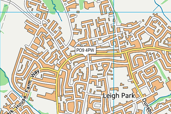 PO9 4PW map - OS VectorMap District (Ordnance Survey)