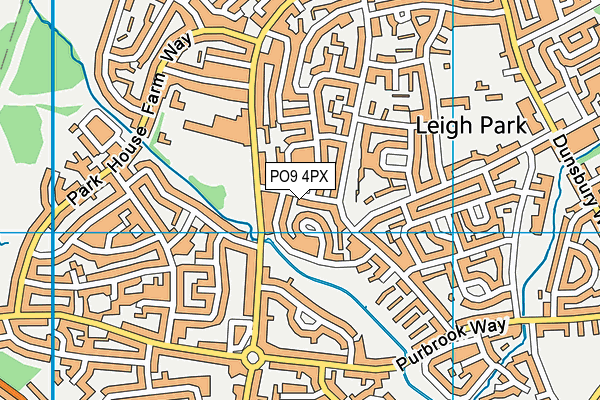 PO9 4PX map - OS VectorMap District (Ordnance Survey)