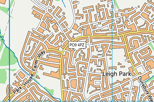 PO9 4PZ map - OS VectorMap District (Ordnance Survey)