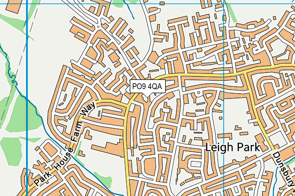 PO9 4QA map - OS VectorMap District (Ordnance Survey)