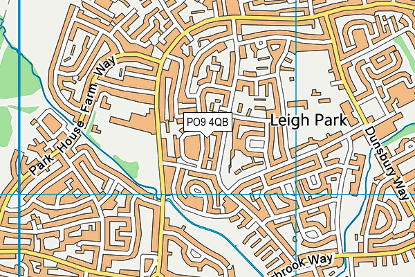 PO9 4QB map - OS VectorMap District (Ordnance Survey)