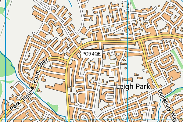 PO9 4QE map - OS VectorMap District (Ordnance Survey)