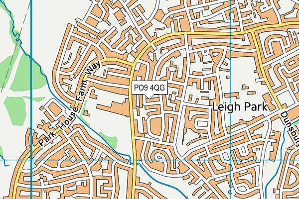 PO9 4QG map - OS VectorMap District (Ordnance Survey)