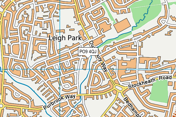 PO9 4QJ map - OS VectorMap District (Ordnance Survey)