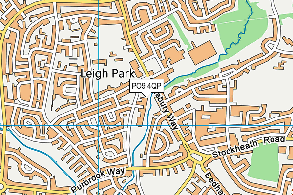 PO9 4QP map - OS VectorMap District (Ordnance Survey)