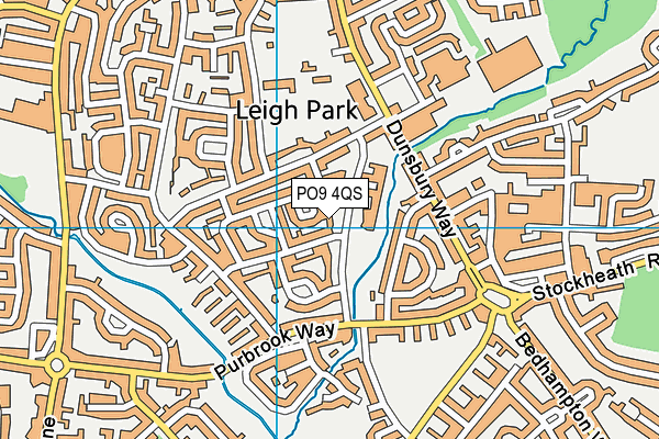 PO9 4QS map - OS VectorMap District (Ordnance Survey)