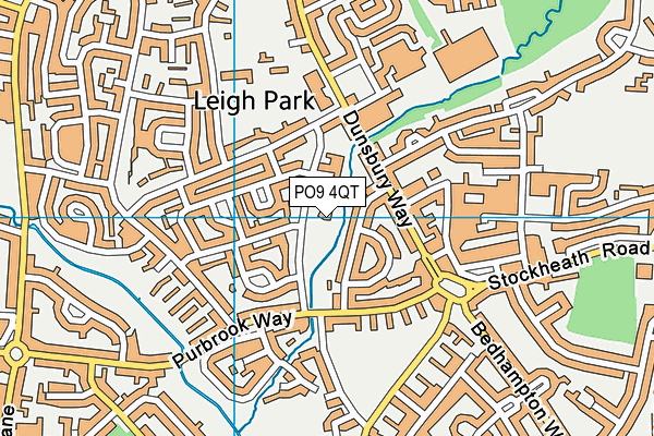 PO9 4QT map - OS VectorMap District (Ordnance Survey)
