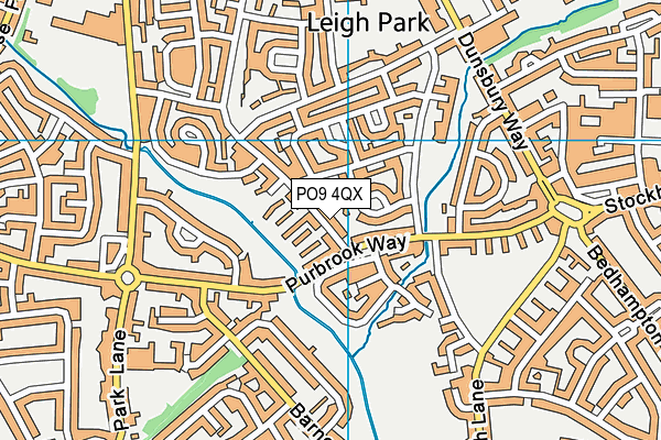 PO9 4QX map - OS VectorMap District (Ordnance Survey)