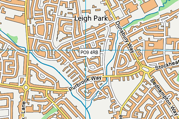 PO9 4RB map - OS VectorMap District (Ordnance Survey)