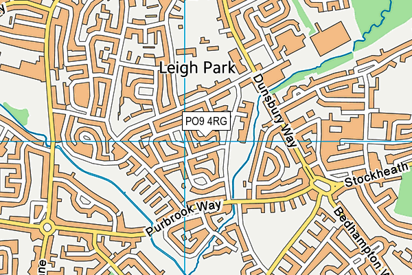 PO9 4RG map - OS VectorMap District (Ordnance Survey)