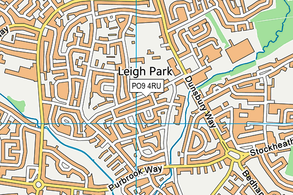 PO9 4RU map - OS VectorMap District (Ordnance Survey)