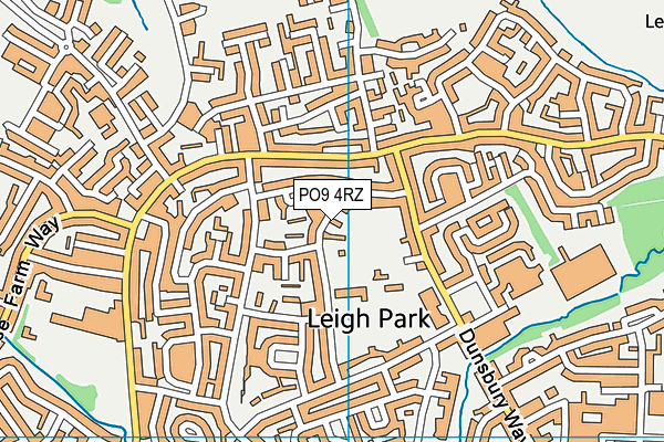 PO9 4RZ map - OS VectorMap District (Ordnance Survey)