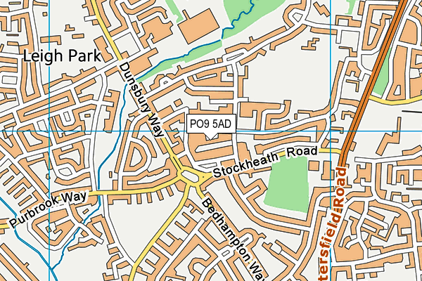 PO9 5AD map - OS VectorMap District (Ordnance Survey)