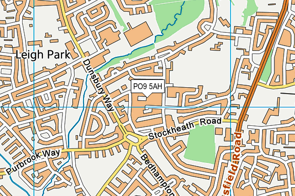 PO9 5AH map - OS VectorMap District (Ordnance Survey)