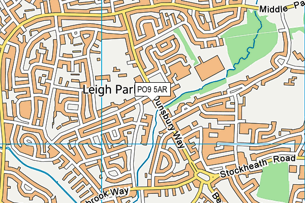 PO9 5AR map - OS VectorMap District (Ordnance Survey)