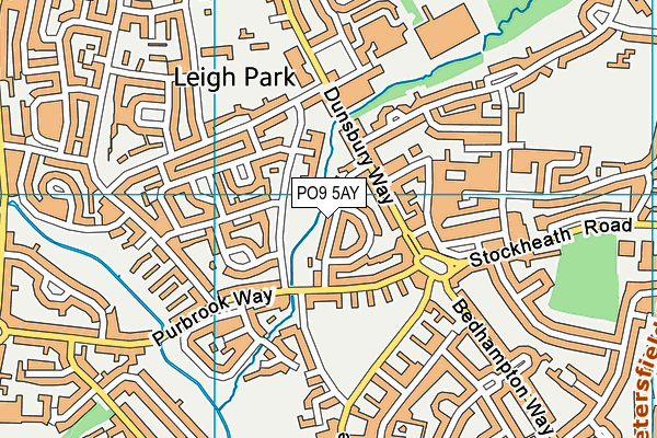 PO9 5AY map - OS VectorMap District (Ordnance Survey)