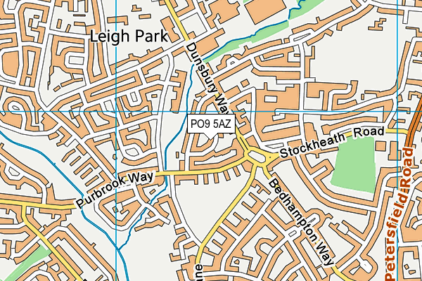 PO9 5AZ map - OS VectorMap District (Ordnance Survey)