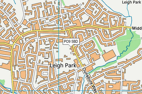 PO9 5BD map - OS VectorMap District (Ordnance Survey)
