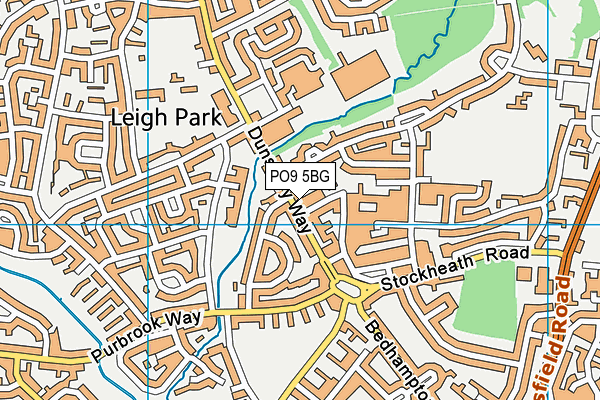 PO9 5BG map - OS VectorMap District (Ordnance Survey)
