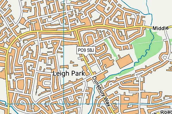 PO9 5BJ map - OS VectorMap District (Ordnance Survey)