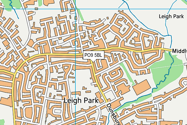 PO9 5BL map - OS VectorMap District (Ordnance Survey)