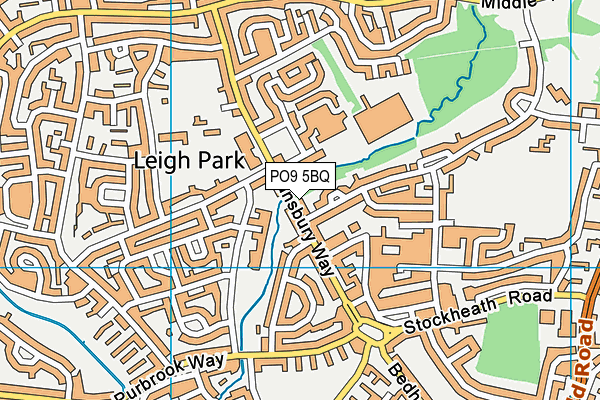 PO9 5BQ map - OS VectorMap District (Ordnance Survey)