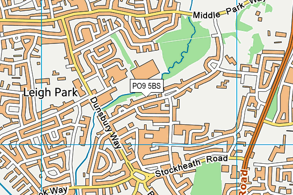 PO9 5BS map - OS VectorMap District (Ordnance Survey)