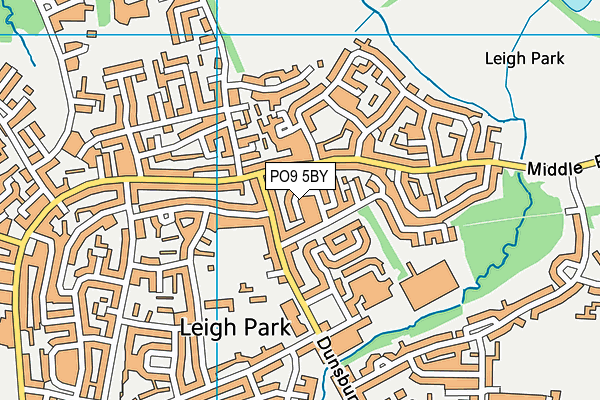 PO9 5BY map - OS VectorMap District (Ordnance Survey)