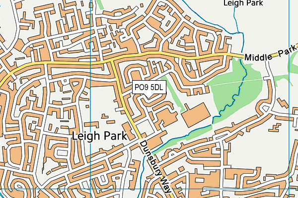 PO9 5DL map - OS VectorMap District (Ordnance Survey)