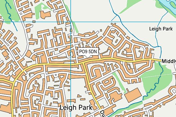 PO9 5DN map - OS VectorMap District (Ordnance Survey)