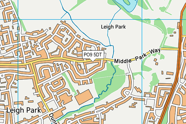 PO9 5DT map - OS VectorMap District (Ordnance Survey)