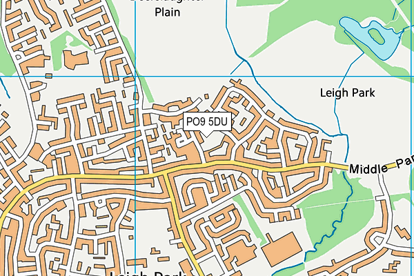 PO9 5DU map - OS VectorMap District (Ordnance Survey)