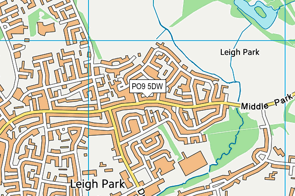 PO9 5DW map - OS VectorMap District (Ordnance Survey)